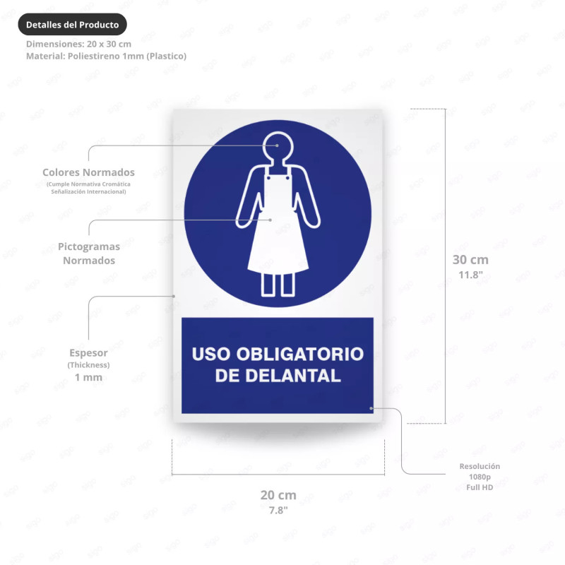 ‣ Rótulo Obl: Uso obligatorio de delantal | SIGO