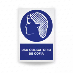 Rótulo de Obligación - Uso obligatorio de cofia| Cod. OB-135
