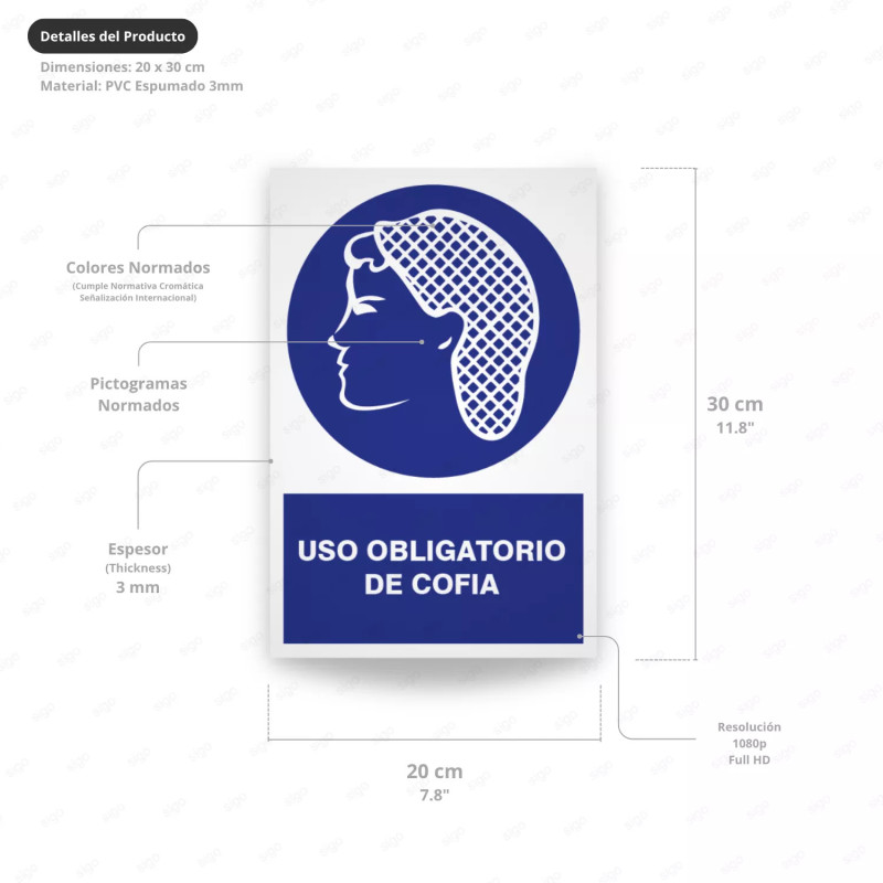 ‣ Uso obligatorio de cofia - Rótulo | SIGO