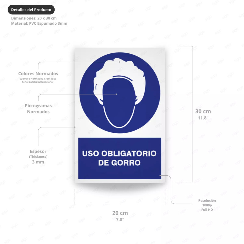 ‣ Uso obligatorio de cofia | Rótulo Obligación... | SIGO