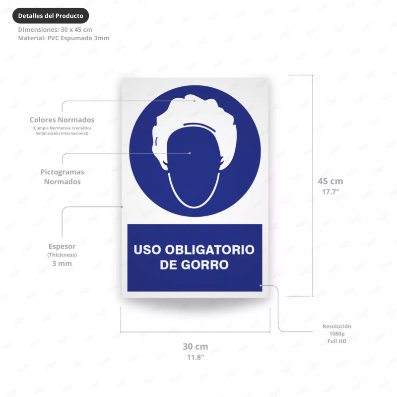 ‣ Uso obligatorio de cofia | Rótulo Obligación... | SIGO