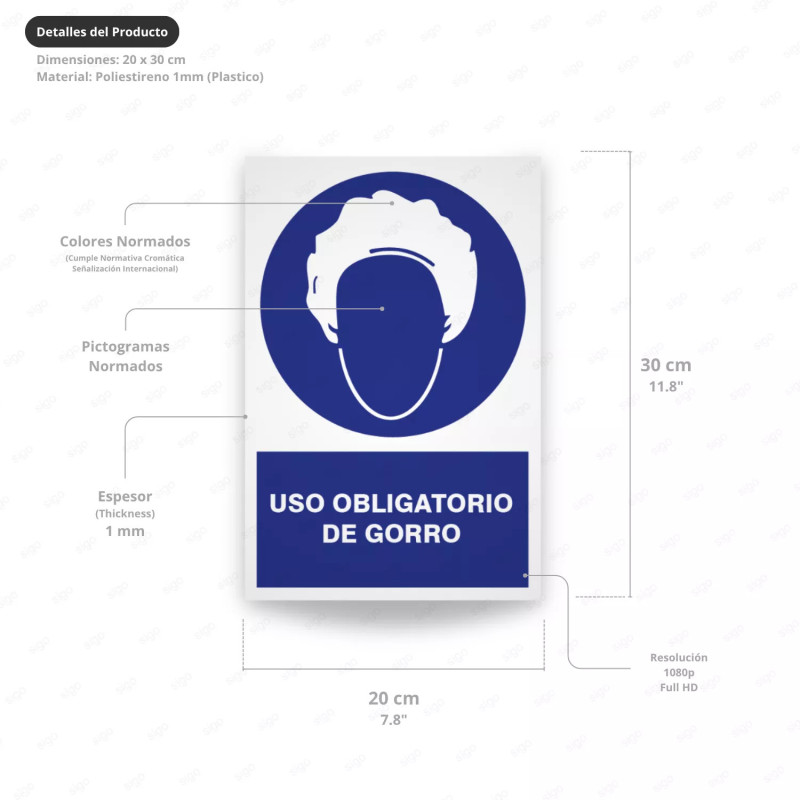 ‣ Uso obligatorio de cofia | Rótulo Obligación... | SIGO