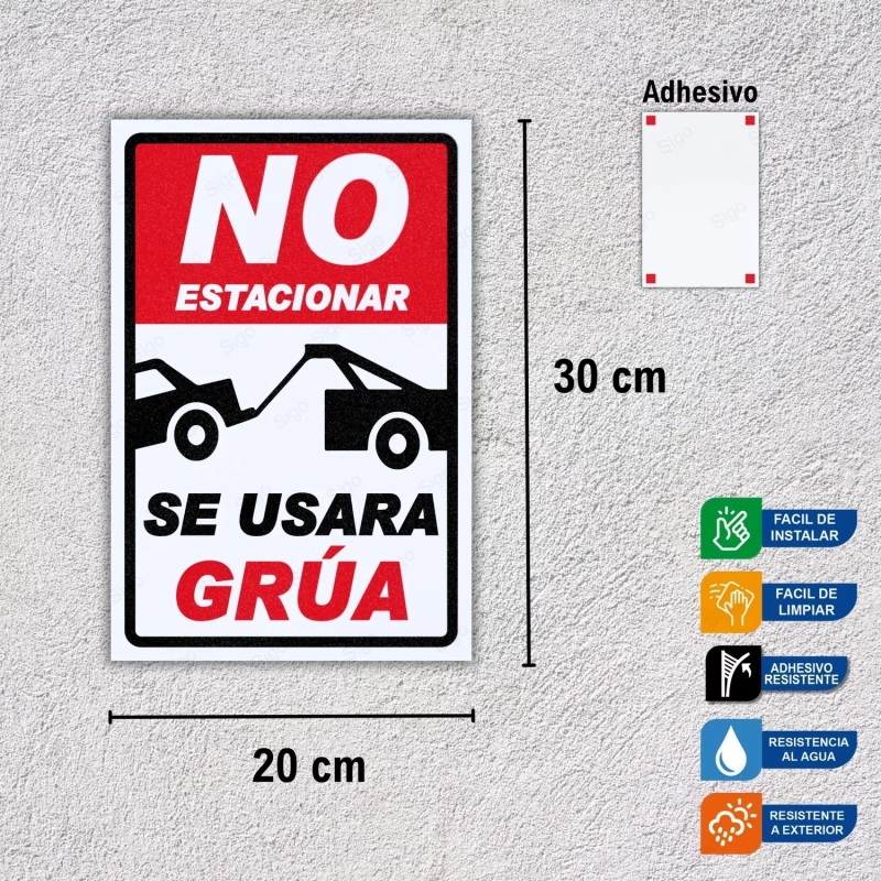 Rotulo No Estacionar Se Usará Grúa, Señales de Prohibición
