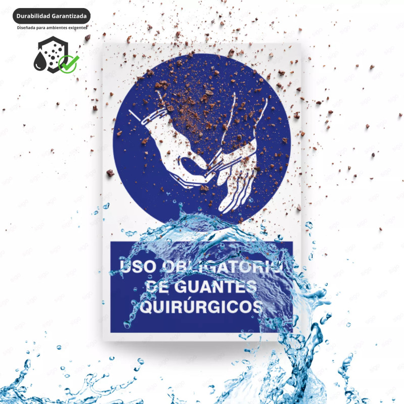 ‣ Uso obligatorio guantes quirúrgicos Rótulo | SIGO