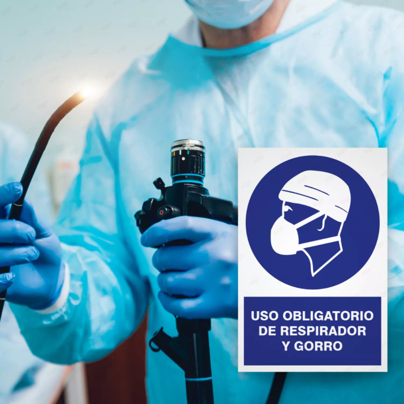 ‣ Uso obligatorio: respirador y gorro | SIGO