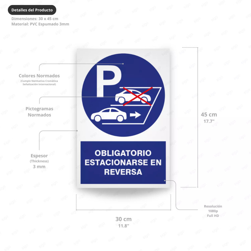 ‣ Rótulo Obligación: Estacionar en Reversa... | SIGO