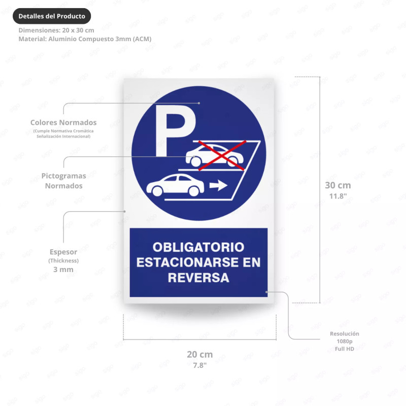 ‣ Rótulo Obligación: Estacionar en Reversa... | SIGO