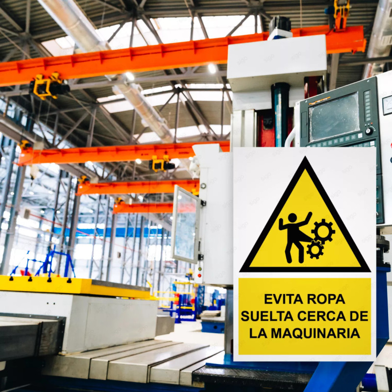 ‣ Rótulo: Evitar ropa suelta en maquinaria | SIGO