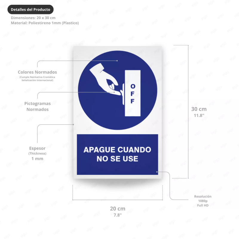 ‣ Rótulo de Obligación: Apague cuando no se... | SIGO