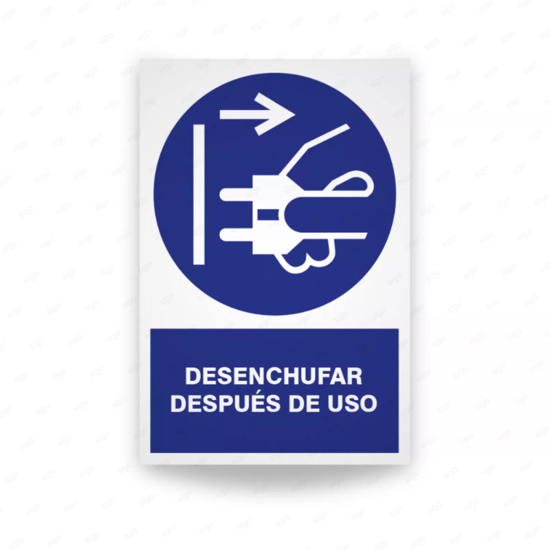 ‣ Rótulo - Desenchufar después de uso | SIGO