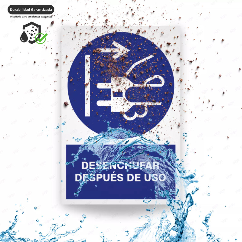 ‣ Rótulo - Desenchufar después de uso | SIGO