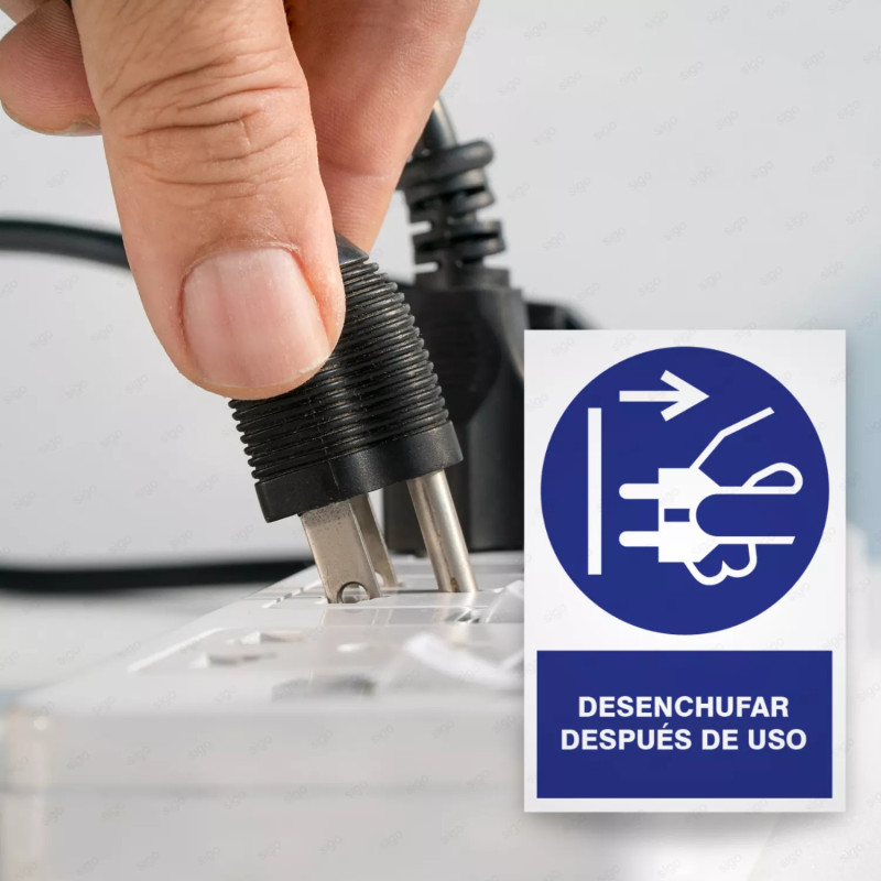 ‣ Rótulo - Desenchufar después de uso | SIGO