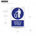 ‣ Rótulo Oblig. - Deposite basura en su lugar | SIGO
