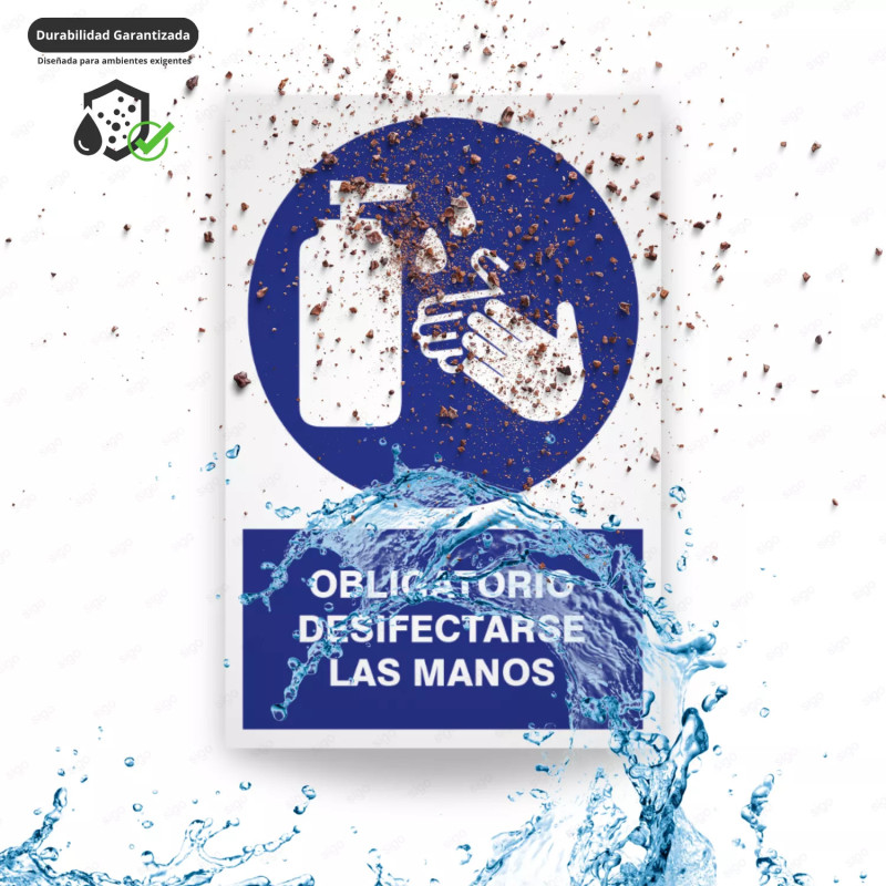 ‣ Rótulo Obligación: Desinfectarse Manos... | SIGO