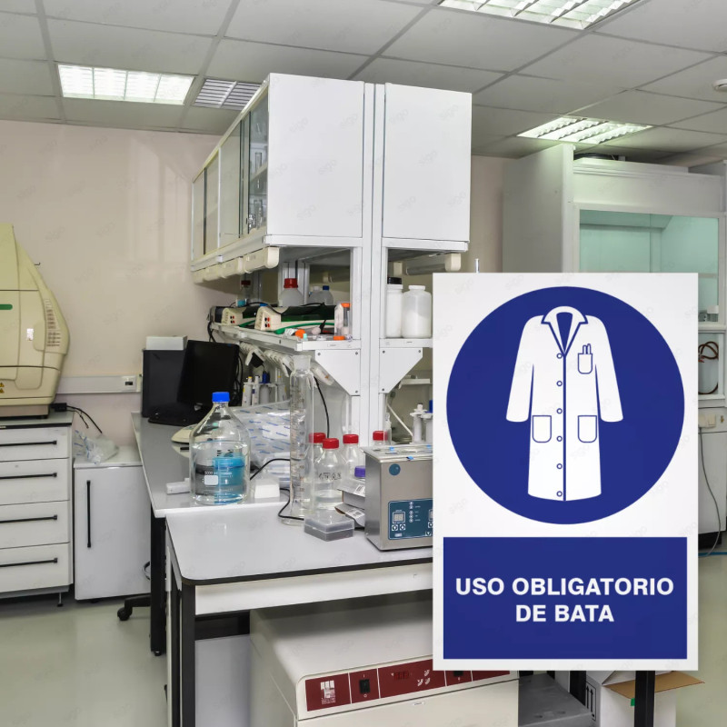 ‣ Rótulo Uso obligatorio de bata... | SIGO