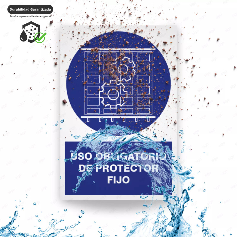 ‣ Rótulo: Uso obligatorio de protector fijo... | SIGO