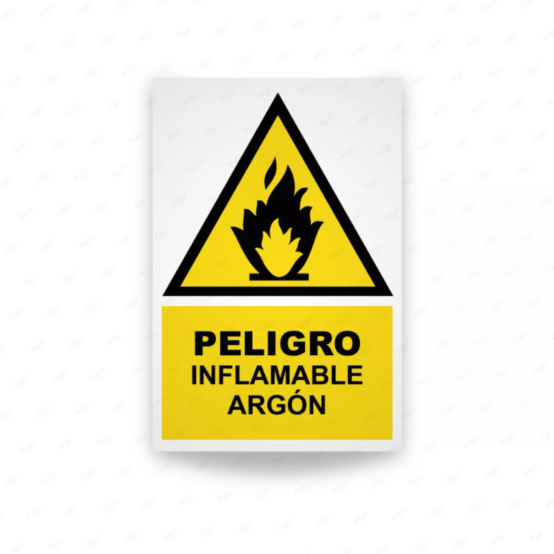 ‣ Rótulo Atención: Cuidado Inflamable Argón... | SIGO