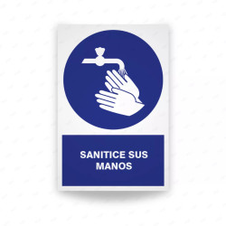 Rótulo de Obligación - Sanitice sus manos | Cod. OB-169
