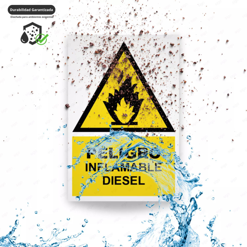 ‣ Rótulo Atención - Peligro Inflamable Die... | SIGO