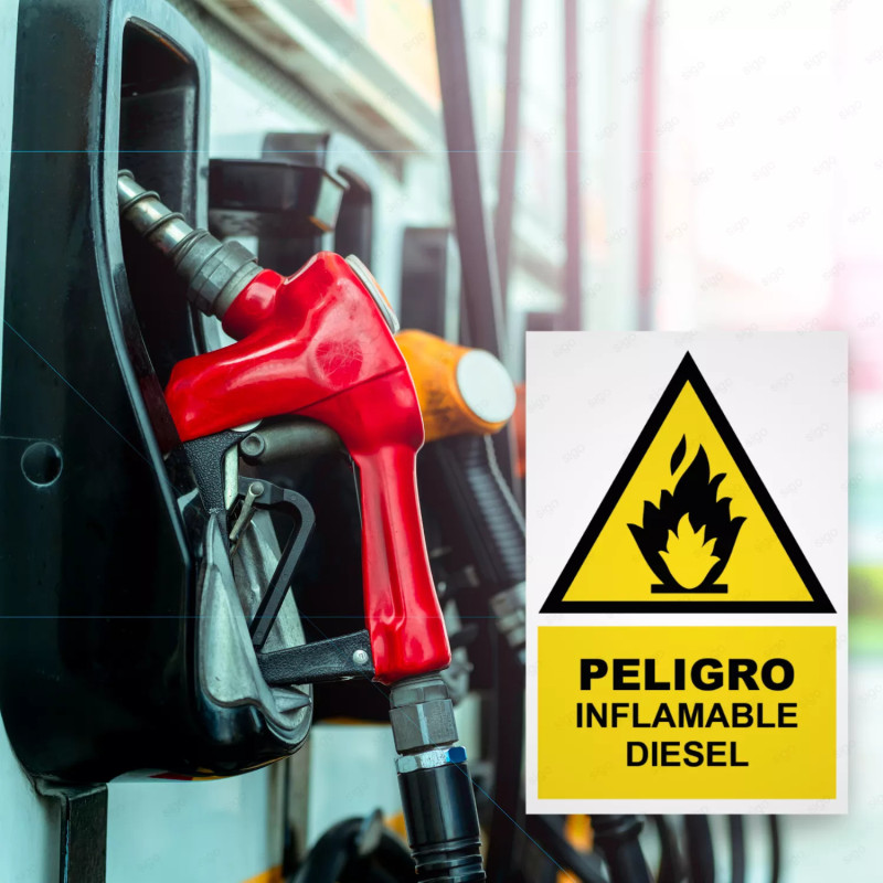 ‣ Rótulo Atención - Peligro Inflamable Die... | SIGO