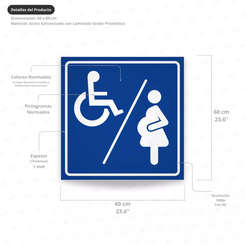 ‣ Rótulo Estacionamiento Discapacidad y Embarazo | SIGO