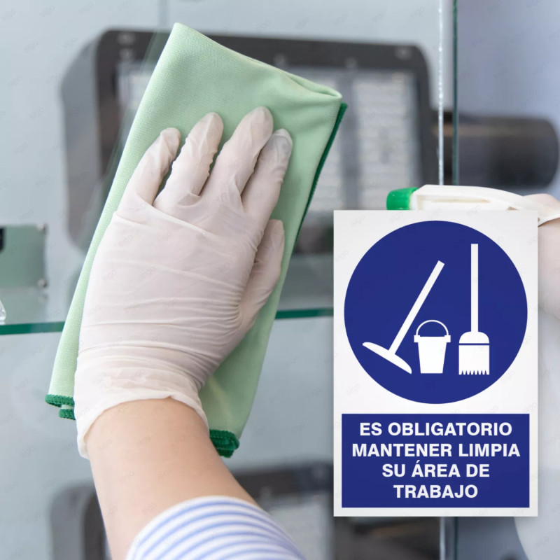 ‣ Rótulo: Mantén limpia tu área de trabajo... | SIGO