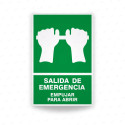 ‣ Rótulo de Ruta de Evacuación - Salida de Emergencia Empuja... | SIGO