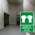‣ Rótulo de Ruta de Evacuación - Salida de Emergencia Empuja... | SIGO