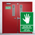 ‣ Rótulo de Ruta de Evacuación - Salida de Emergencia Empuja... | SIGO