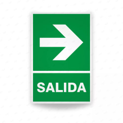 ‣ Rótulo de Ruta de Evacuación - Salida Flecha lado Derecha | SIGO