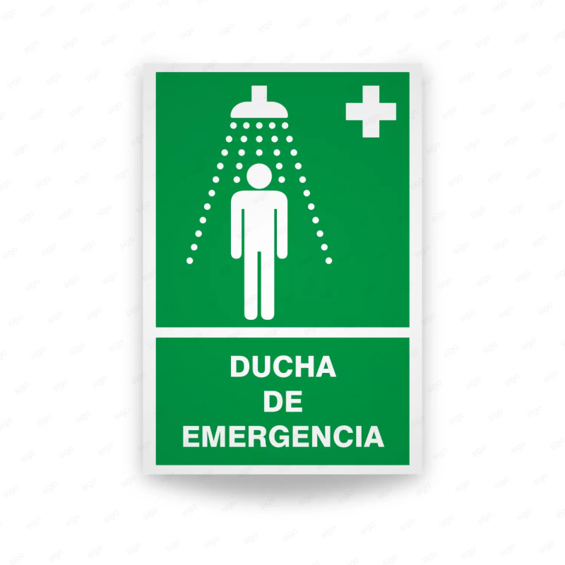‣ Rótulo de Ruta de Evacuación - Ducha de Emergencia | SIGO
