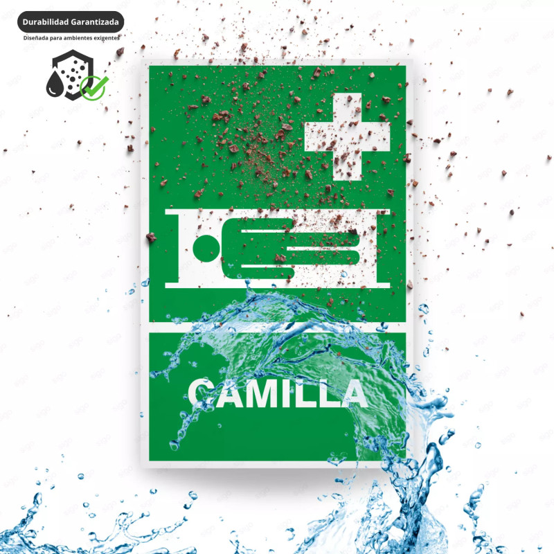 ‣ Rótulo de Ruta de Evacuación - Camilla de emergencia | SIGO