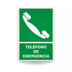 Rótulo de Ruta de Evacuación - Teléfono de Emergencia | Cod. EV-045