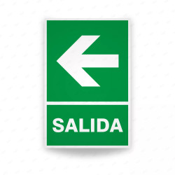 ‣ Rótulo de Ruta de Evacuación - Salida Flecha lado Izquierda | SIGO