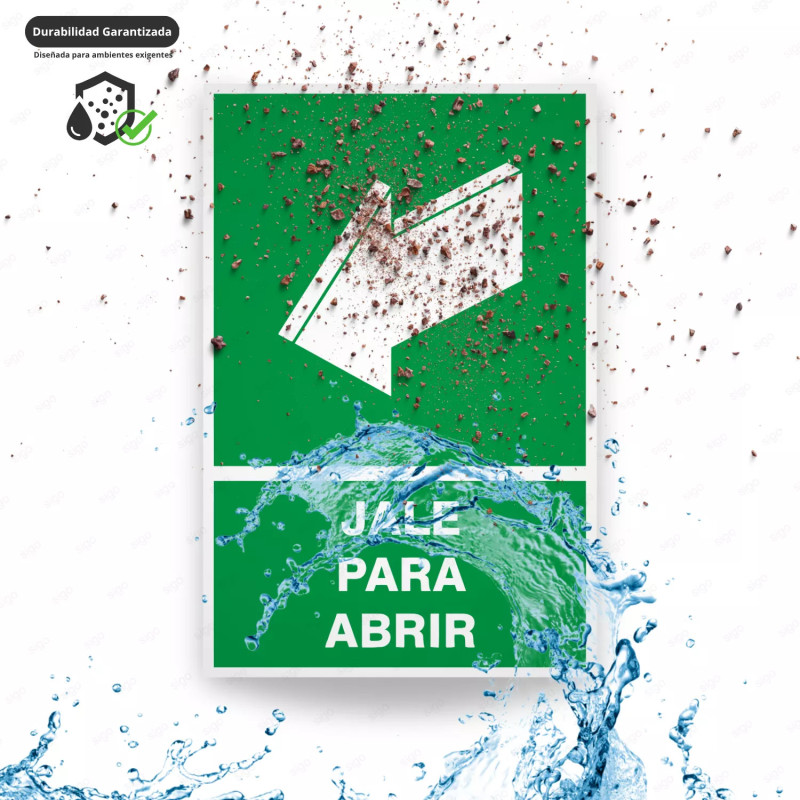 ‣ Rótulo de Ruta de Evacuación - Jale Para Abrir| SIGO