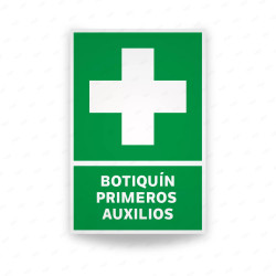 Rótulo de Ruta de Evacuación - Botiquín Primeros Auxilios | Cod. EV-049
