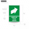 ‣ Rótulo de Ruta de Evacuación - Empuje Para Abrir | SIGO