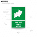 ‣ Rótulo de Ruta de Evacuación - Empuje Para Abrir | SIGO