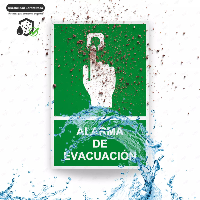 ‣ Rótulo de Ruta de Evacuación - Alarma de Evacuación | SIGO