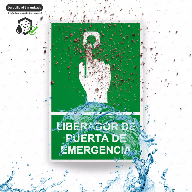 ‣ Rótulo de Ruta de Evacuación - Liberador de Puerta de emerg...| SIGO