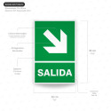 ‣ Rótulo de Ruta de Evacuación - Salida Flecha para Abajo la... | SIGO