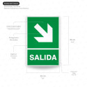 ‣ Rótulo de Ruta de Evacuación - Salida Flecha para Abajo la... | SIGO