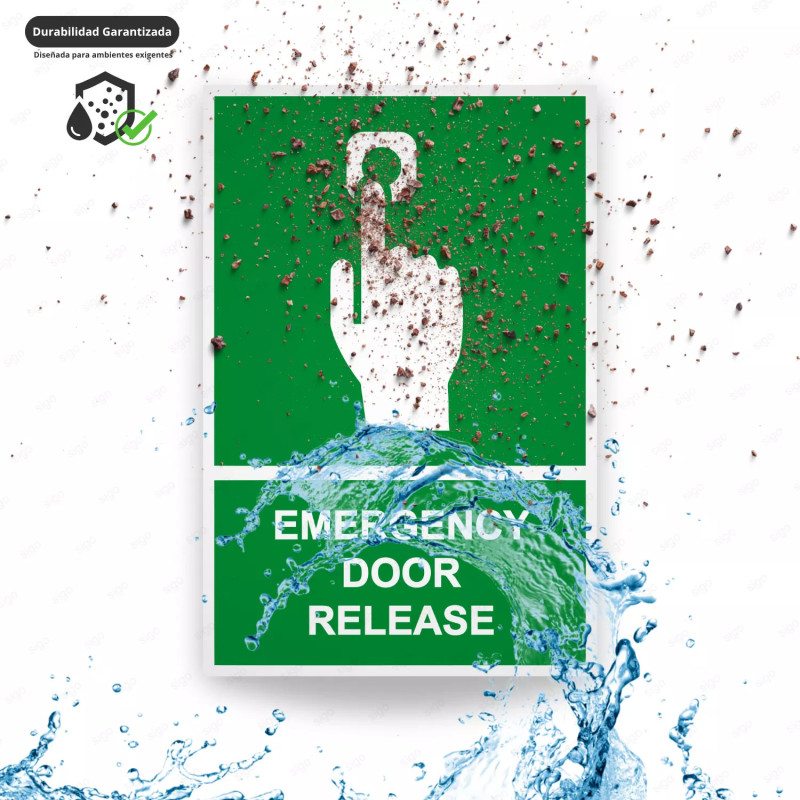 ‣ Rótulo de Ruta de Evacuación - Emergency Door Release| SIGO