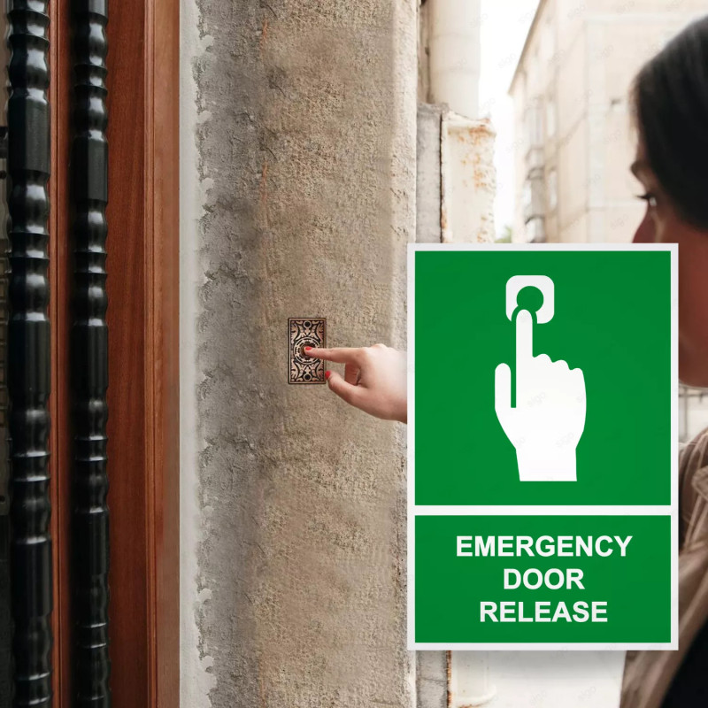 ‣ Rótulo de Ruta de Evacuación - Emergency Door Release| SIGO