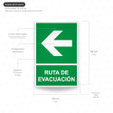 ‣ Rótulo de Ruta de Evacuación - Ruta de Evacuación Flecha I... | SIGO