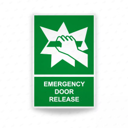 Rótulo de Ruta de Evacuación - Emergency Door Release |Cod. EV-054