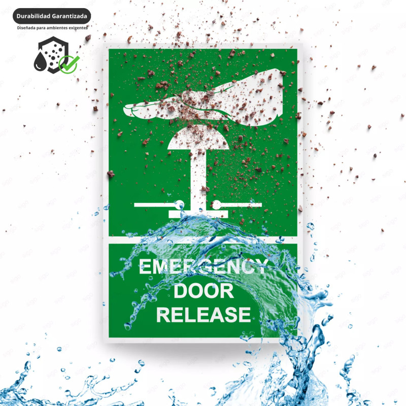 ‣ Rótulo de Ruta de Evacuación - Emergency Door Release| SIGO
