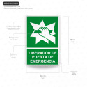 ‣ Rótulo de Ruta de Evacuación - Liberador de Puerta de emerg...| SIGO