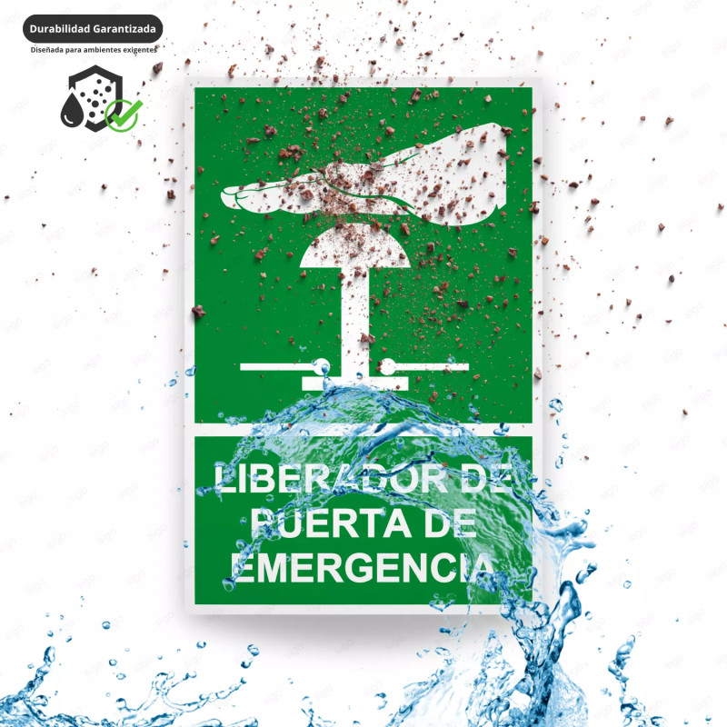‣ Rótulo de Ruta de Evacuación - Liberador de Puerta de emerg...| SIGO
