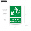 ‣ Rótulo de Ruta de Evacuación - Ruta de Evacuación flecha l... | SIGO